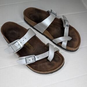 Birkenstock Metallic Silver Sandals